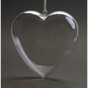Inima transparenta din plastic, 3.5 x 6 cm