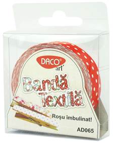 Accesorii craft - Banda textila rosu imbulinat DACO