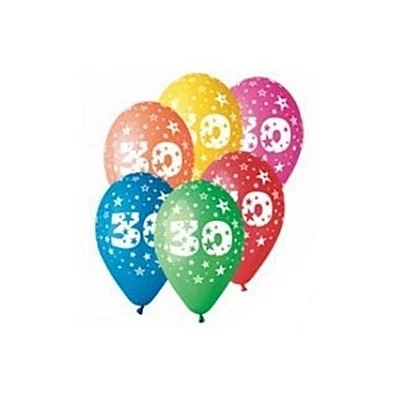 Baloane colorate Gemar - 30 cm, cifra 30