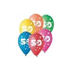 Baloane colorate Gemar - 30 cm, cifra 50