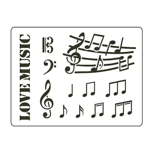 Sablon S30 - model cu note muzicale si text Love Music