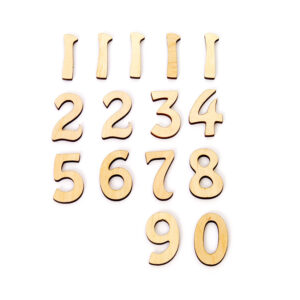 Cifre mari din lemn pentru cadran ceas (15 buc/set)