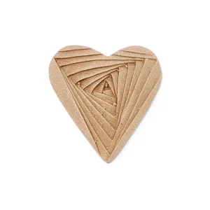 Ornament din lemn termoplastic - inima, 5 x 6 cm