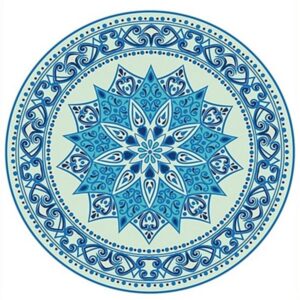 Sticker geam - mandala albastru, 30 x 30 cm